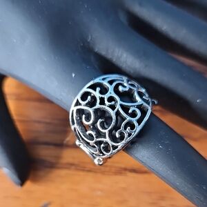Paparazzi Dreamy Date Night Silver Stretch Band Ring NWOT
